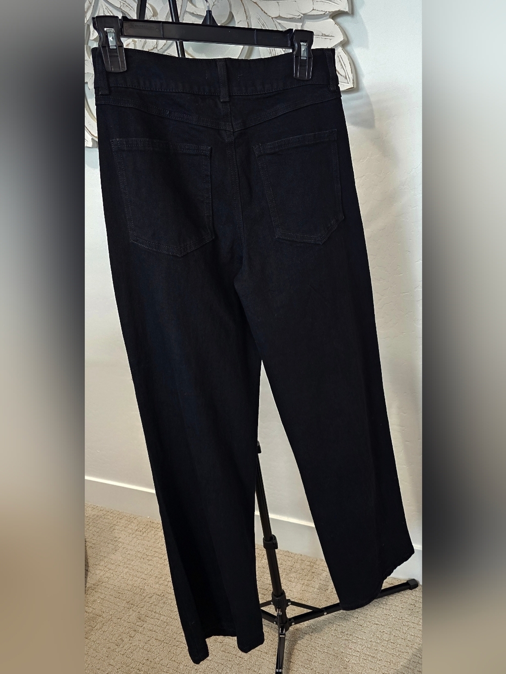 Gianni Bini Black Straight Leg Jeans w/Cut Out Rhinestone Bands Women's SZ 5 & 7 - Picture 5 of 12